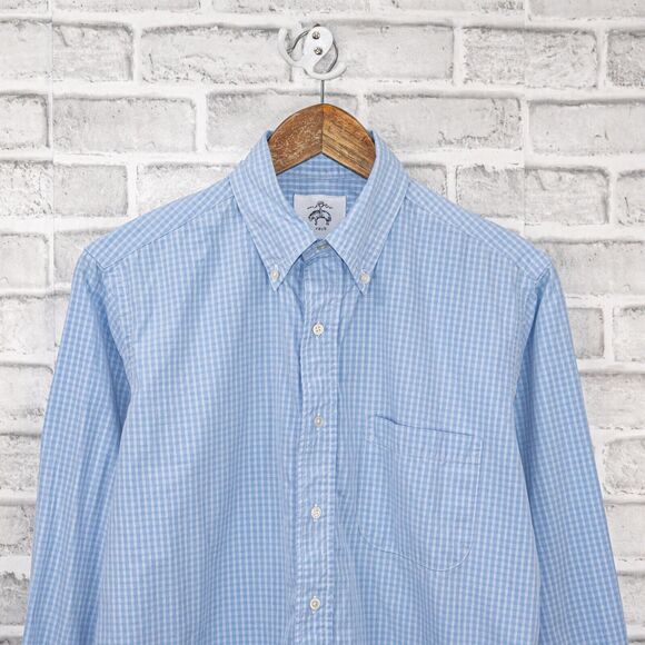 Brooks Brothers Black Fleece by Thom Browne Button Down Shirt Blue check fits M - Picture 4 of 6